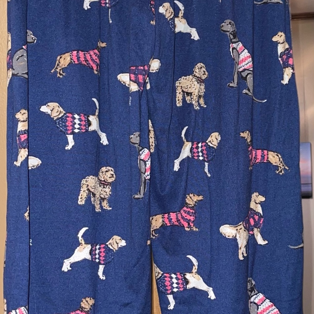 Cozy Pajamas with Dog Print - Blue